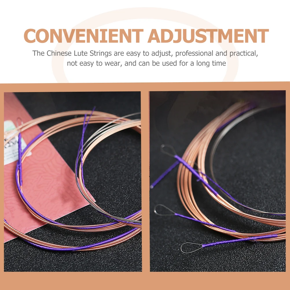 

4 Pcs Pipa String Set Musical Instrument Strings Parts Lute The Craftsmanship Chinese Steel