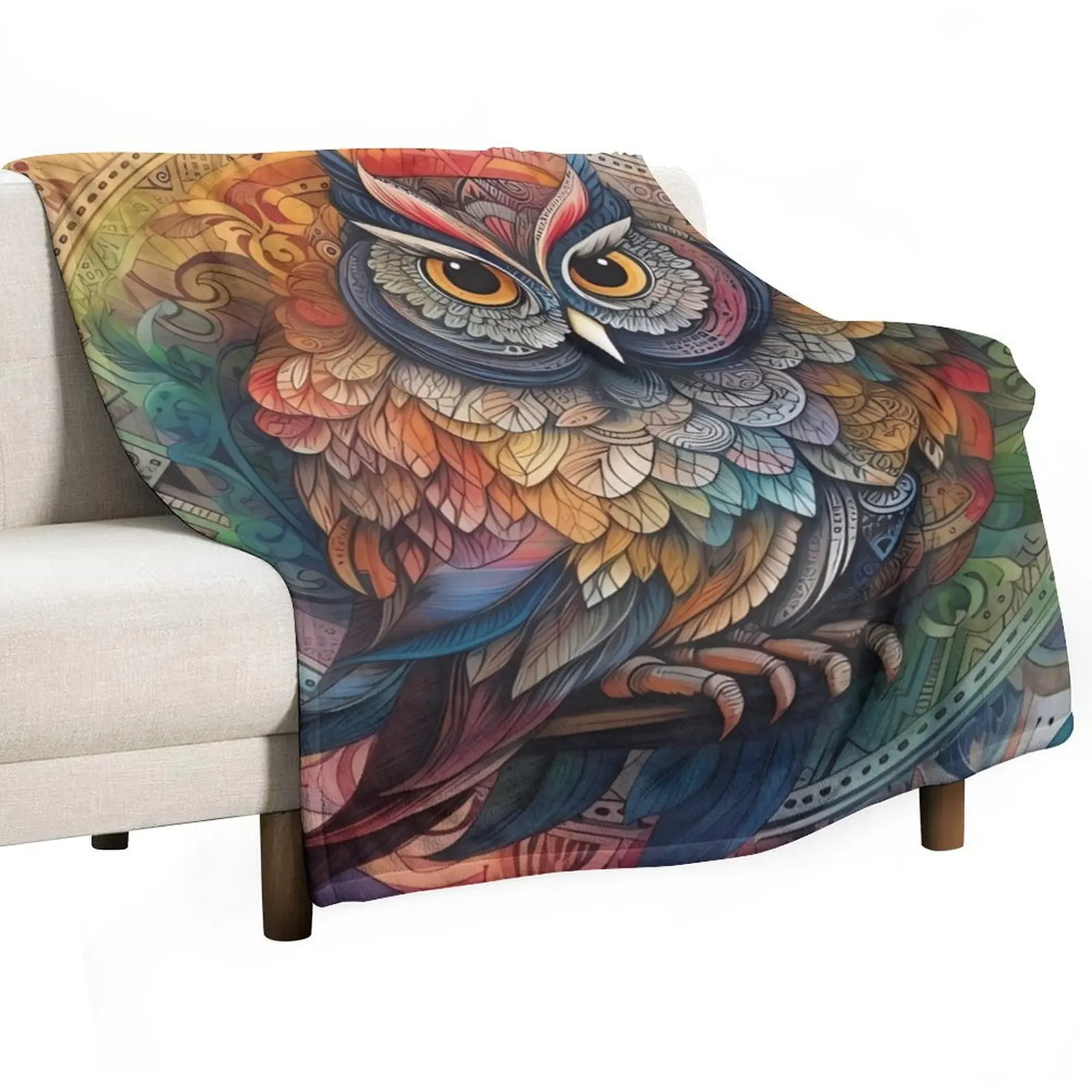 

Mandala Owl decor Throw Blanket heavy to sleep Winter beds Kid'S Blankets