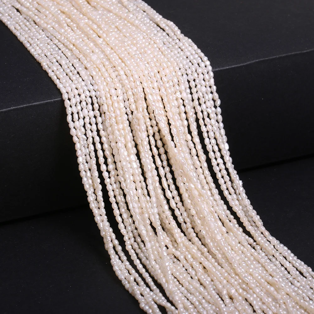 Natural Freshwater Pearl Beaded High Quality Rice Shape Punch Loose Beads for Make Jewelry DIY Bracelet Necklace Accessories