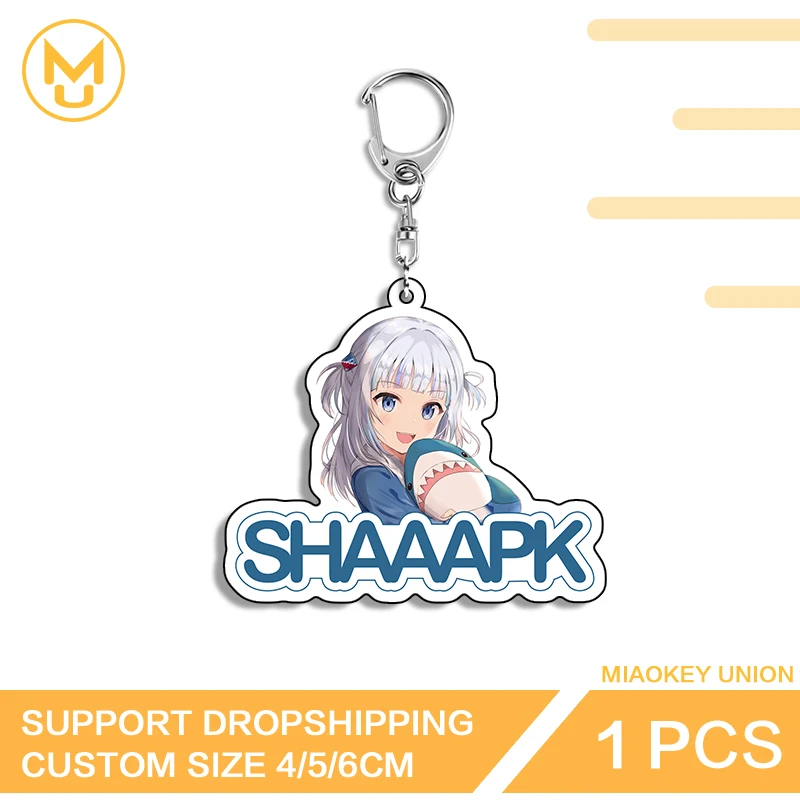 Lovely Peeking Gawr Gura Vtuber Loli High Quality Keyring Versatile Beautiful Double Sided Accessories Trendy Pendant Props