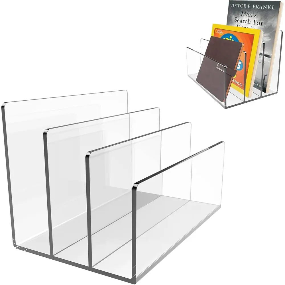 

Прозрачный акриловый органайзер с 3 секциями для почты, писем, конвертов, счетов и документов