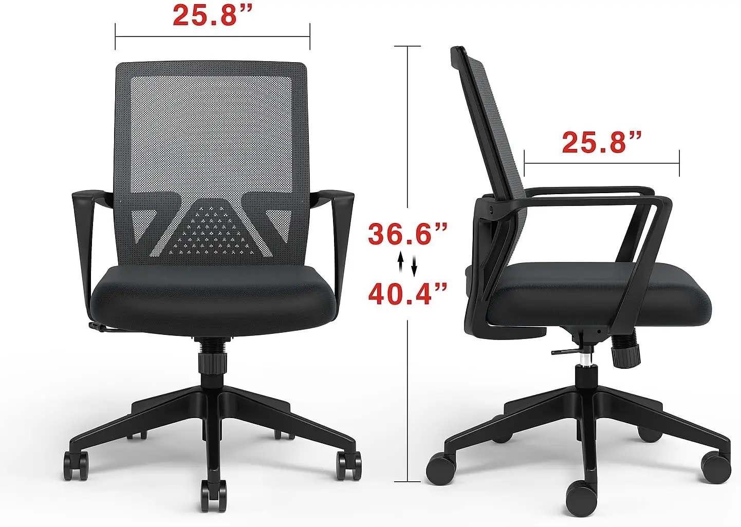 Comoda sedia da ufficio in rete nera con Design ergonomico e supporto lombare-serratura inclinabile regolabile, sedia operativa girevole su ruote