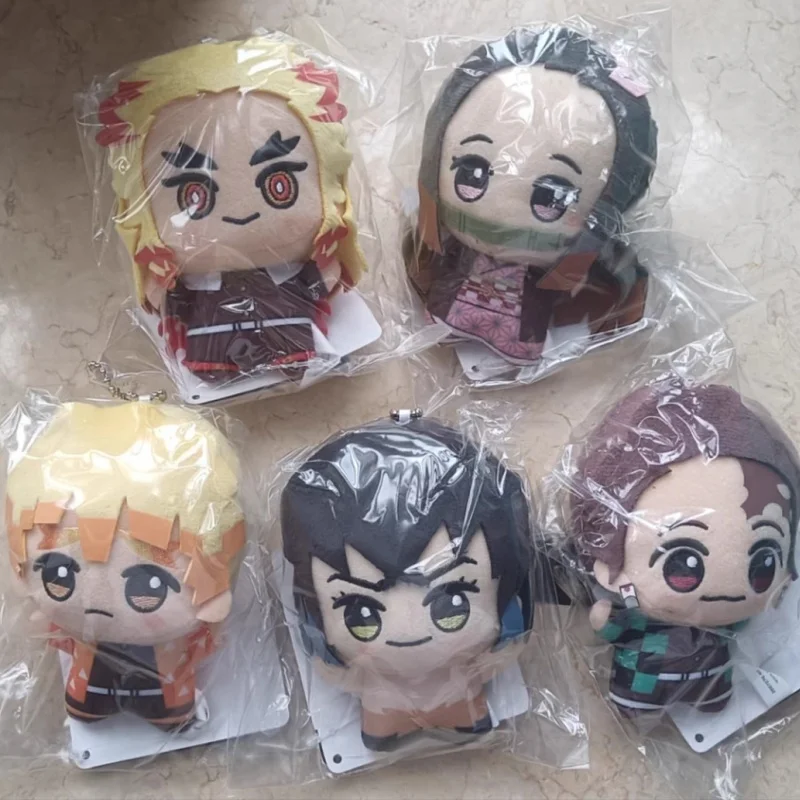 In Stock Bandai Genuine Demon Slayer Plush Dolls Tanjiro Zenitsu Nezuko Backpack Pendant Decoration Collection Birthday Gift