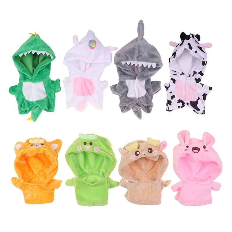 Cute 20cm Plush Clothes For Idol Doll Kids Stuffed Animal Cute Cartoon Doll Jumpsuit Changing Dressing Game Dolls Accessories