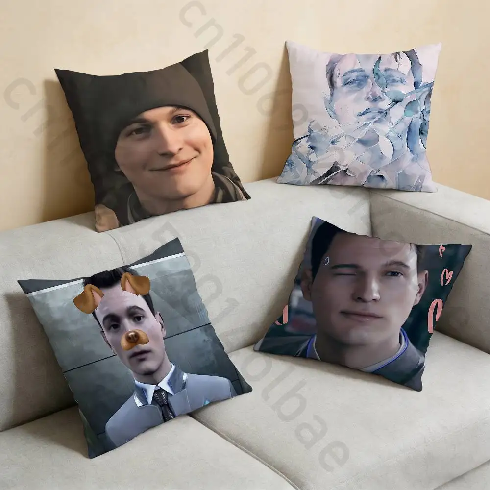 D-Detroit Become Human Game Pillow Case Sofa Living Room Bedroom Headboard Backrest Cushion Square Cushion Nap Time