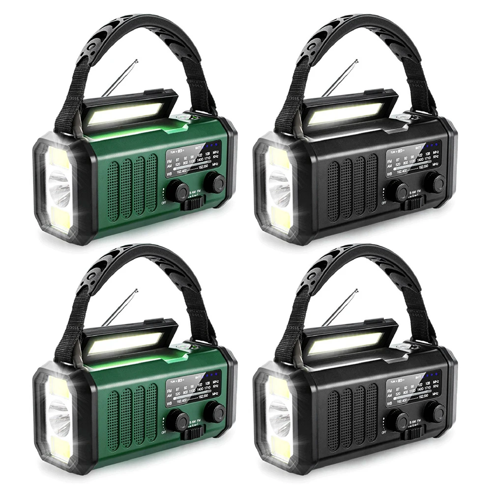 Emergency Hand Crank Radio with Flashlight Reading Lamp SOS Alarm Portable Weather Radio AM/FM Survival Radio for Emergency/Home