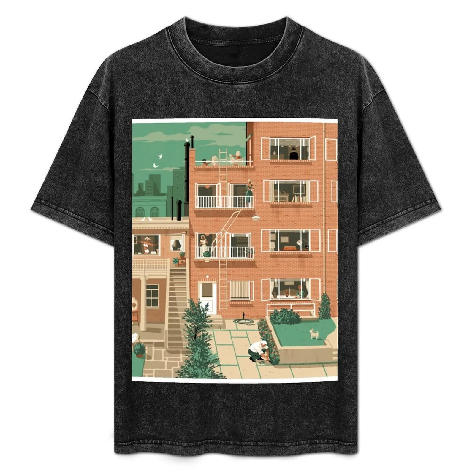 

Travel Posters - Hitchcock's Rear Window - Greenwitch Village New York T-Shirt custom shirt mens clothing