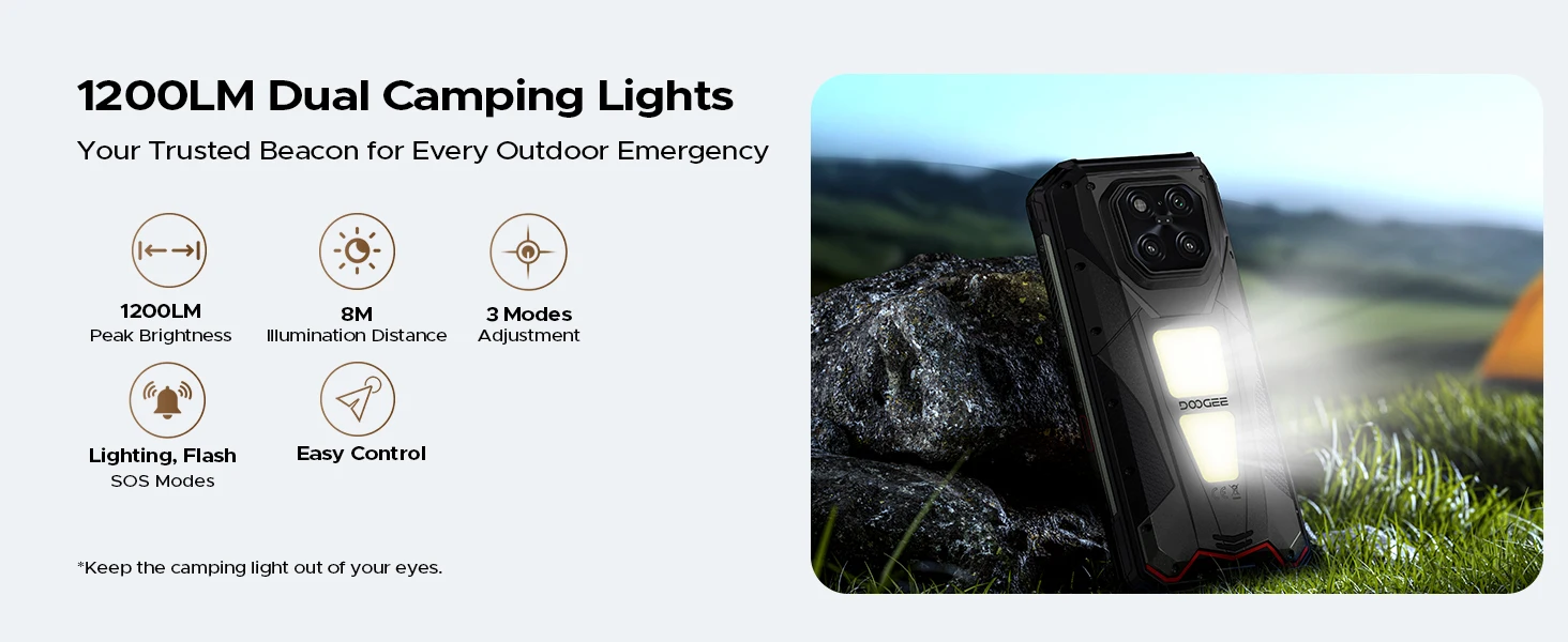 DOOGEE V Max LR Laser Rangefinder 5G AI Rugged Phone 36GB+512GB 6.78'' Display 20500mAh Battery Dual Camping Lights Smart phones