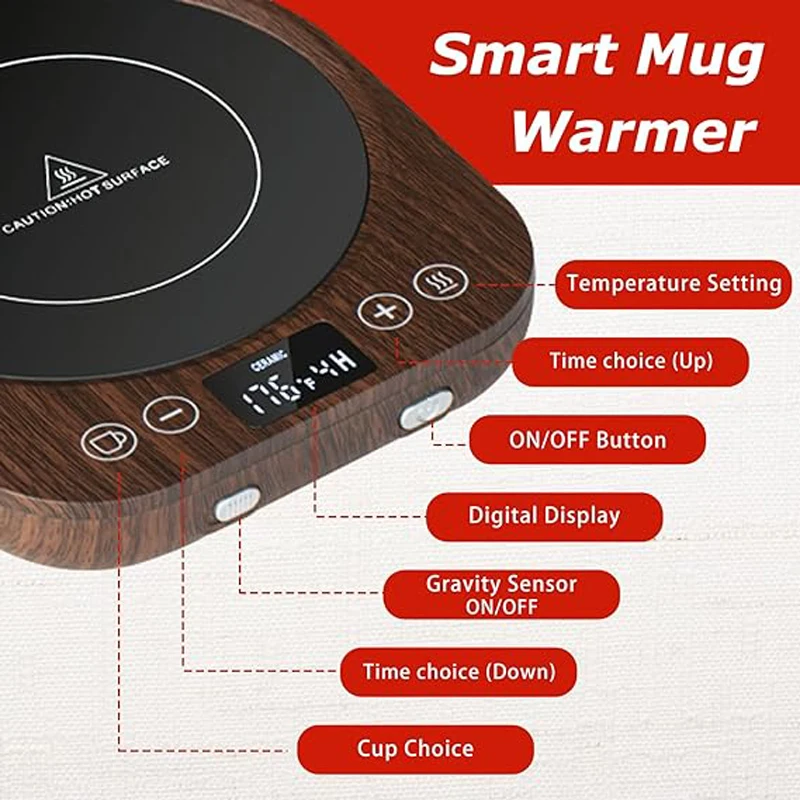 110V/220V Coffee Mug Warmer Cup Heater Hot Tea Makers Timing Heating Pad Warmer Coaster Electric Hot Plate Coffee Heater 36W