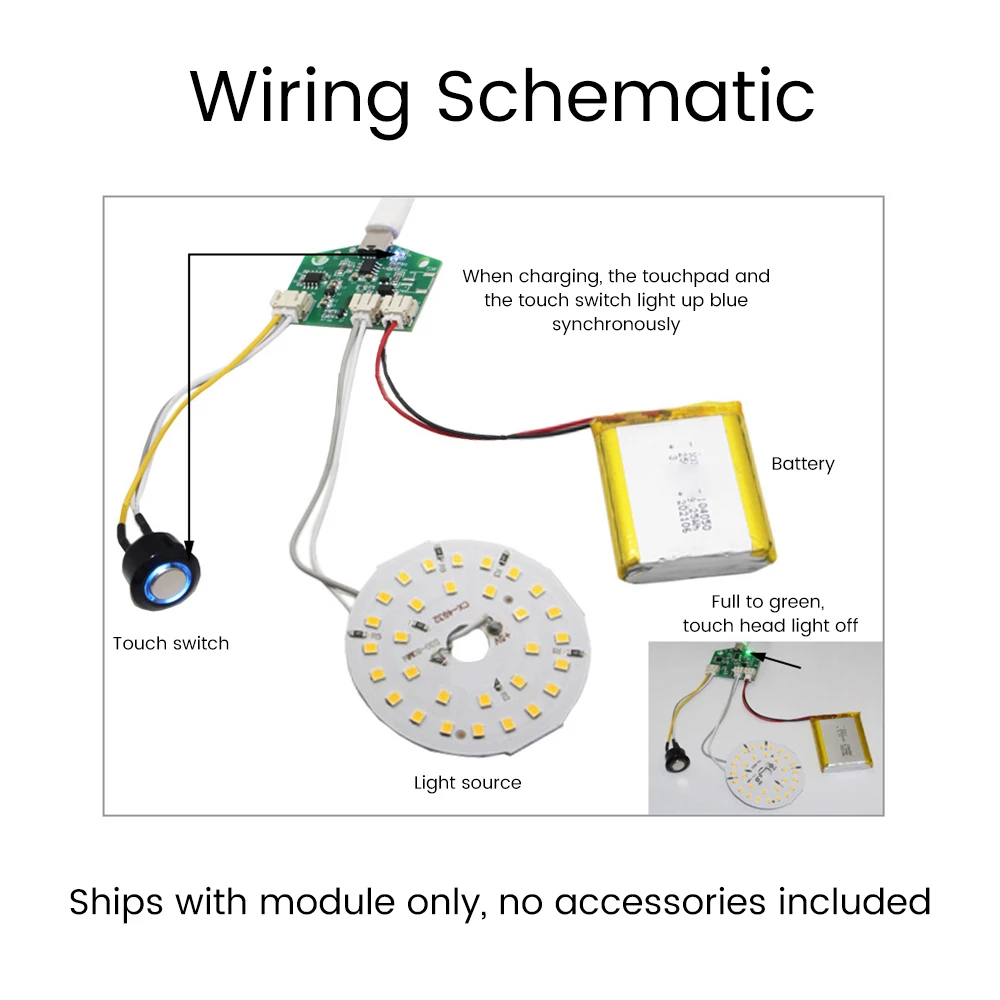 3.7V Type-C Table Lamp Circuit Board USB Charging PCB LED night light Control Module Charging Touch Monochrome Board