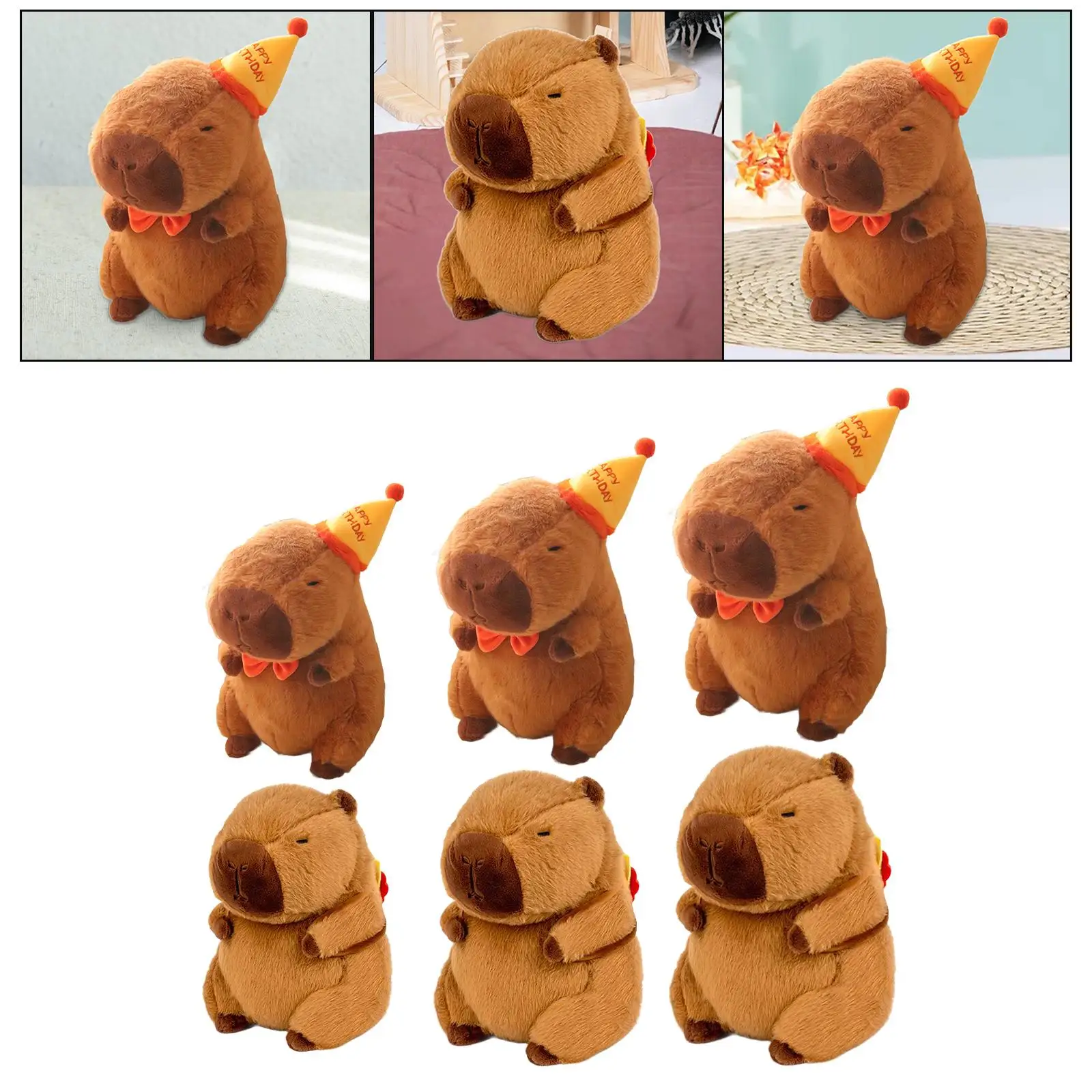 Capybara peluche creativo peluche capibara bambola soggiorno decorazione per la famiglia bambini bambini regali di compleanno decorazione del partito