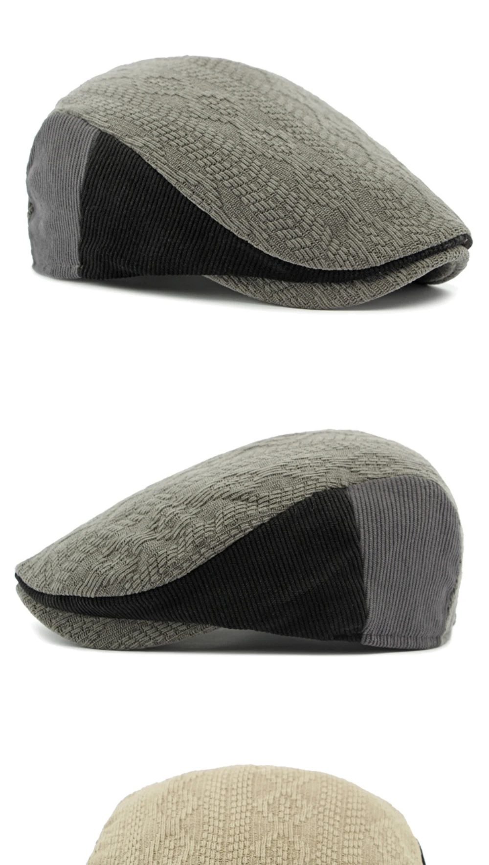 HT4577 Berets Herbst Winter Hut Kappe für Männer Frauen Vintage Gestrickte Baskenmütze Hut Männlich Weiblich Einstellbare Baskenmütze Kappe Unisex Ivy Flache Kappe – Detail 10