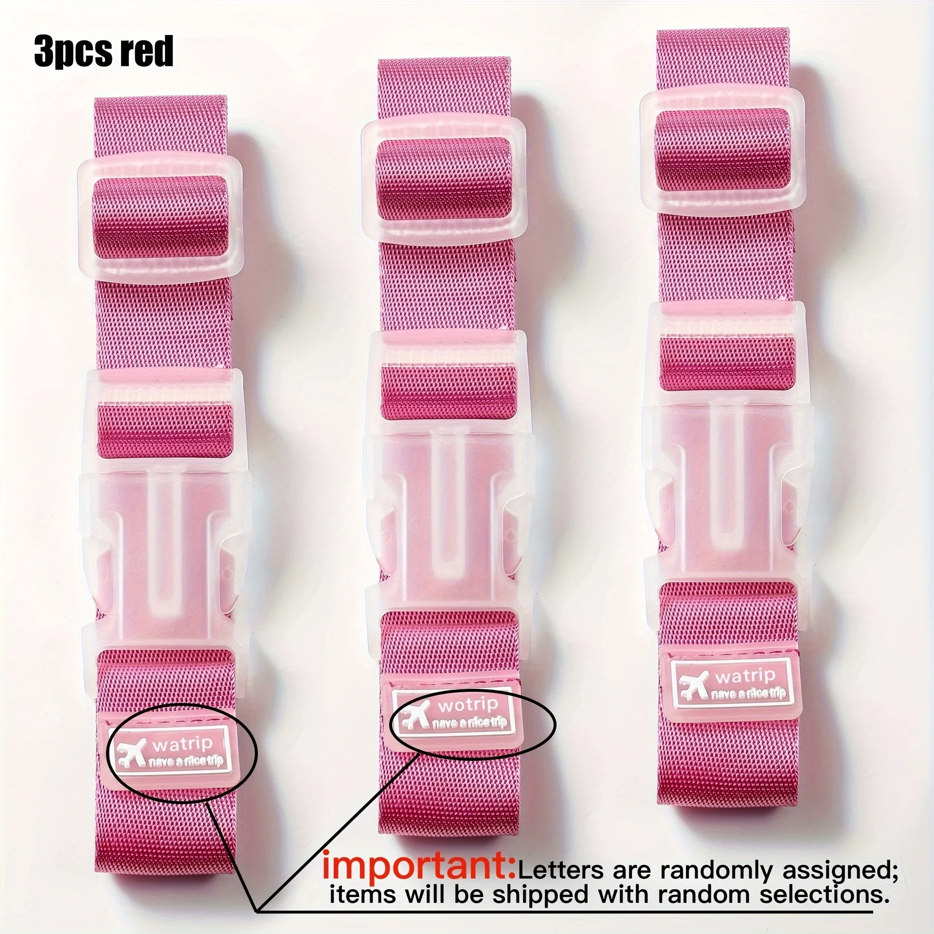 مجموعة مكونة من 3 قطع من أشرطة الأمتعة - تصميم بإبزيم قابل للتعديل، ملحقات متينة للسفر في الهواء الطلق، مناسبة لحقائب السفر، معدات المشي لمسافات طويلة