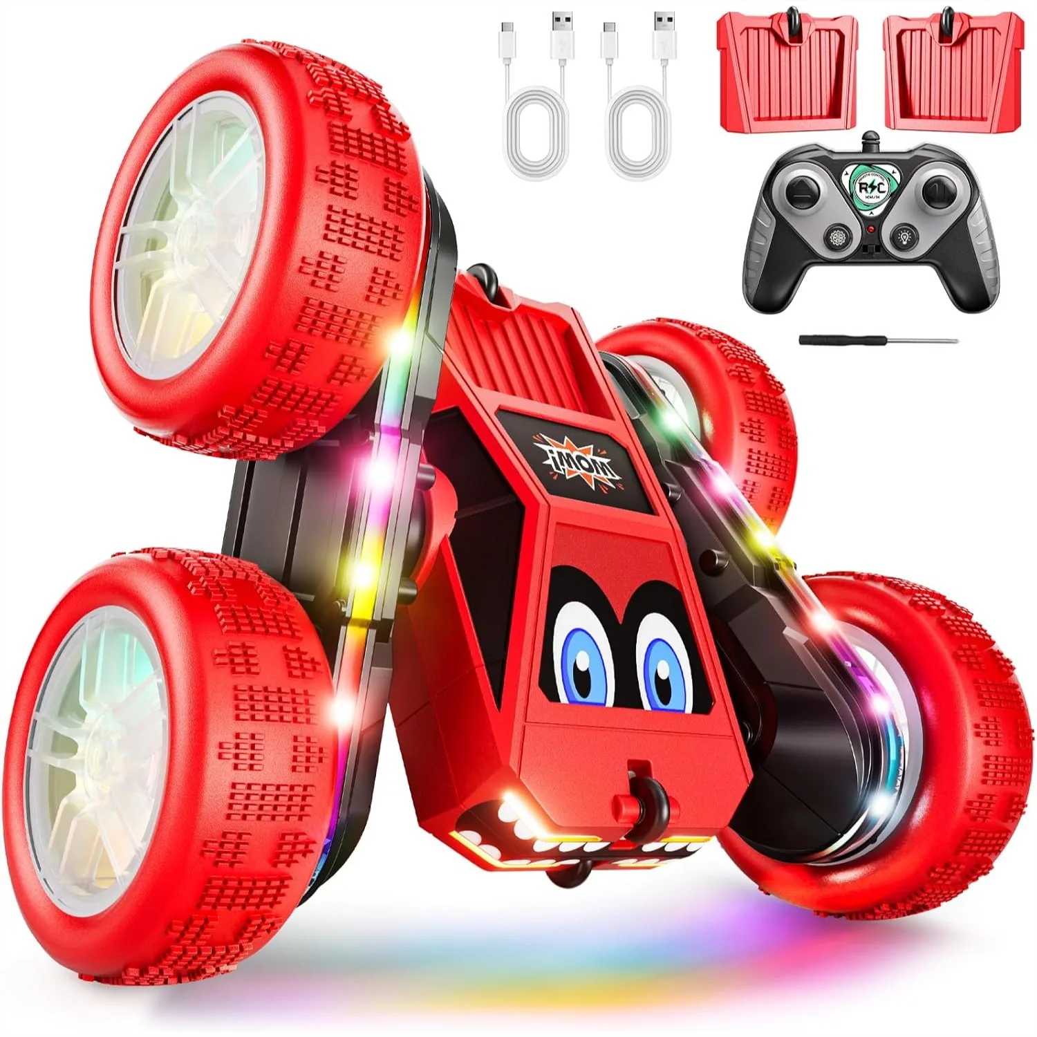 

Радиоуправляемая машинка-трюкач с LED-подсветкой, 360° ° Смартфоны-трансформеры с зарядкой Type-C для детей 3-12 лет, подарки на день рождения