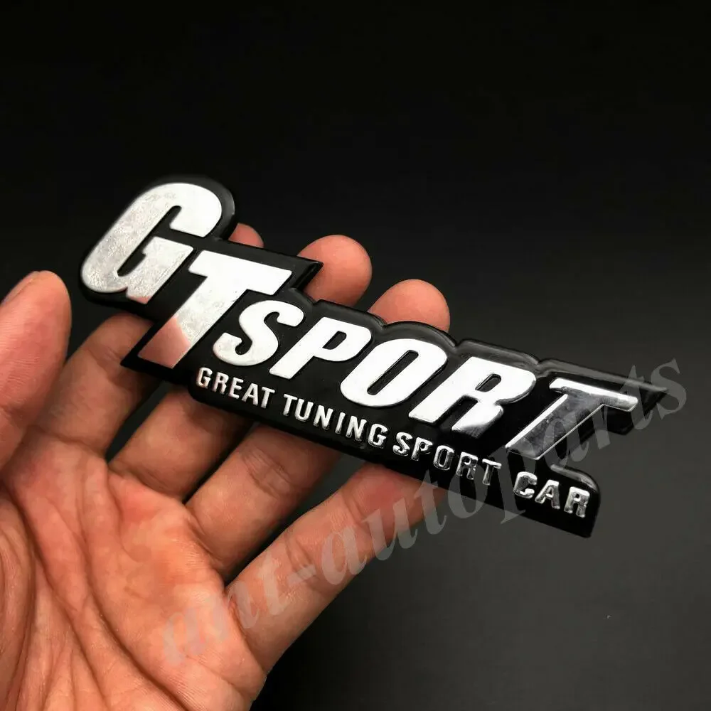 Chome GT-SPORT ملصق لاصق لامع لصندوق السيارة الرياضي الخلفي بشعار JDM