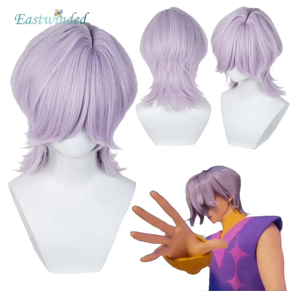 kpop-の悪魔ハンターミステリーコスプレ紫色のかつらサジャボーイズ男性大人のロールプレイ衣装小道具ハロウィンカーニバルパーティーアクセサリー