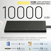 NITECORE NB10000 Mobile Power Bank Portable Powerbank 10000mAh Carbon Fiber PD/QC3.0 20W Fast Charge for iPhone Huawei Headlamp