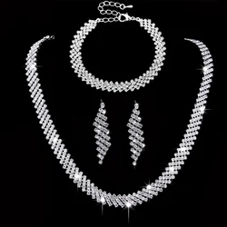 4 pieces of women's fashionable and minimalist necklaces with earrings, bracelets, jewelry sets, banquet and party accessories