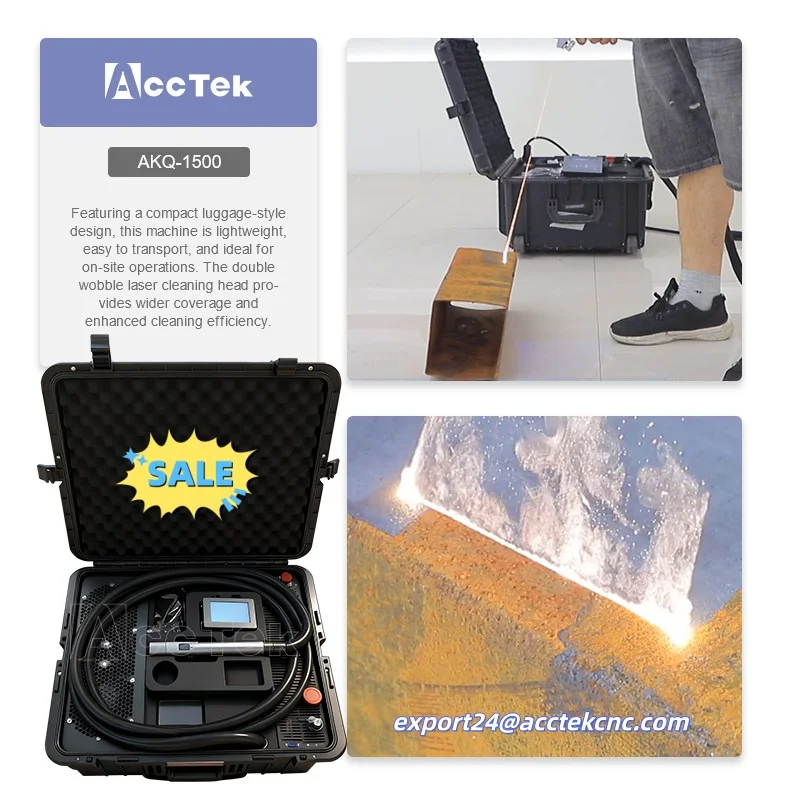 Handheld Laser Cleaning Machine 1500W Laser Air-cooled Continuous Laser Cleaning Machine for Metal Rust Oil and Paint Removal