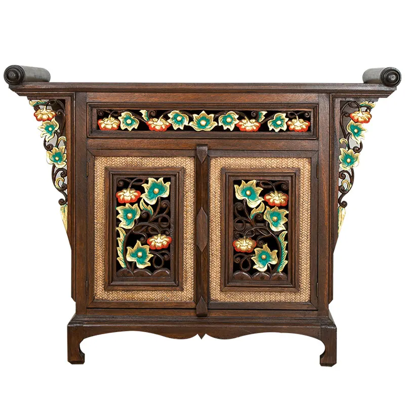 Southeast Asian style furniture Thai living room entryway cabinet Thai foyer console table partition cabinet sideboard wine cabi