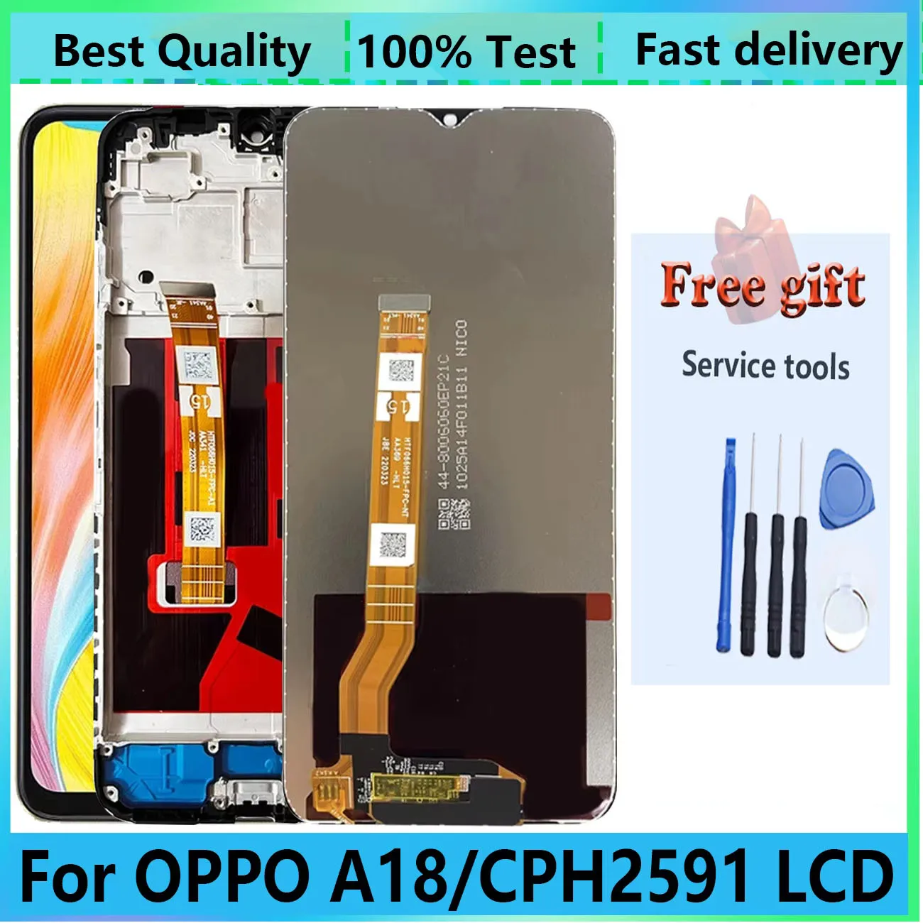 Pantalla For Oppo A18 CPH2591 LCD Display Full With Frame Touch Screen Digiziter Assembly Replacement Repair Parts