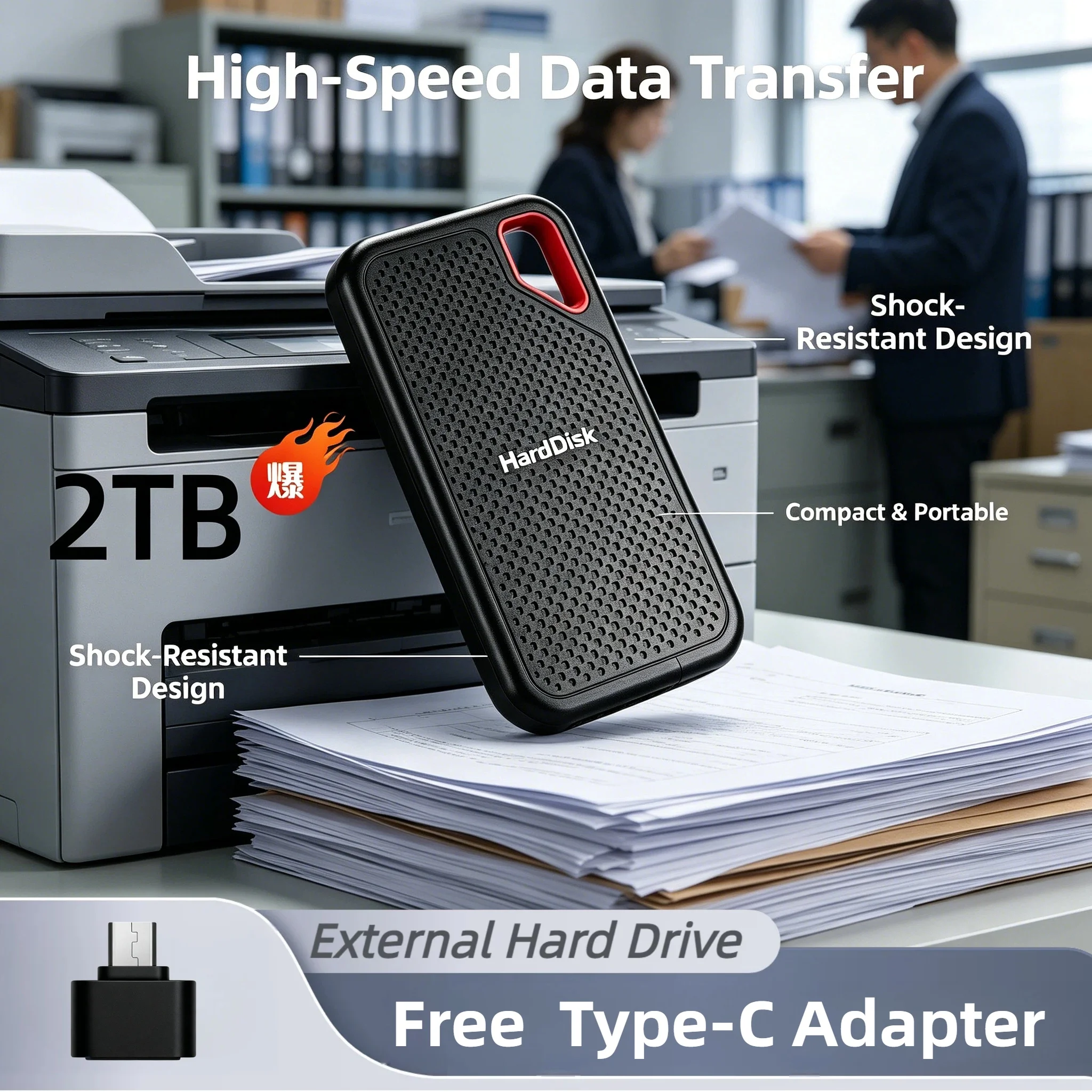 

Original E61 2TB SSD USB 3.1 Portable External Hard Disk High Speed Mobile Storage For Laptop PS5 PC Console Large Capacity Max