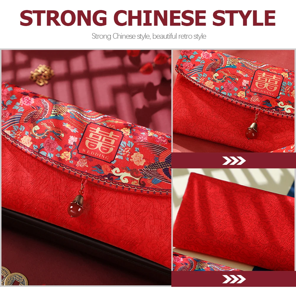 

1 шт., китайская свадебная ткань, красные пакеты, классический стиль, держатели для денег, поздравительная открытка, помолвка, весенний фестиваль, подарок на день рождения