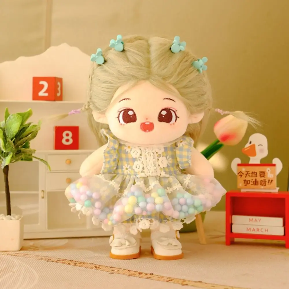 Vestido de muñeca de algodón para primavera y verano, vestidos de princesa, tocados, ropa de muñeca de algodón de 20cm, falda dulce, falda encantadora para muñecas Idol