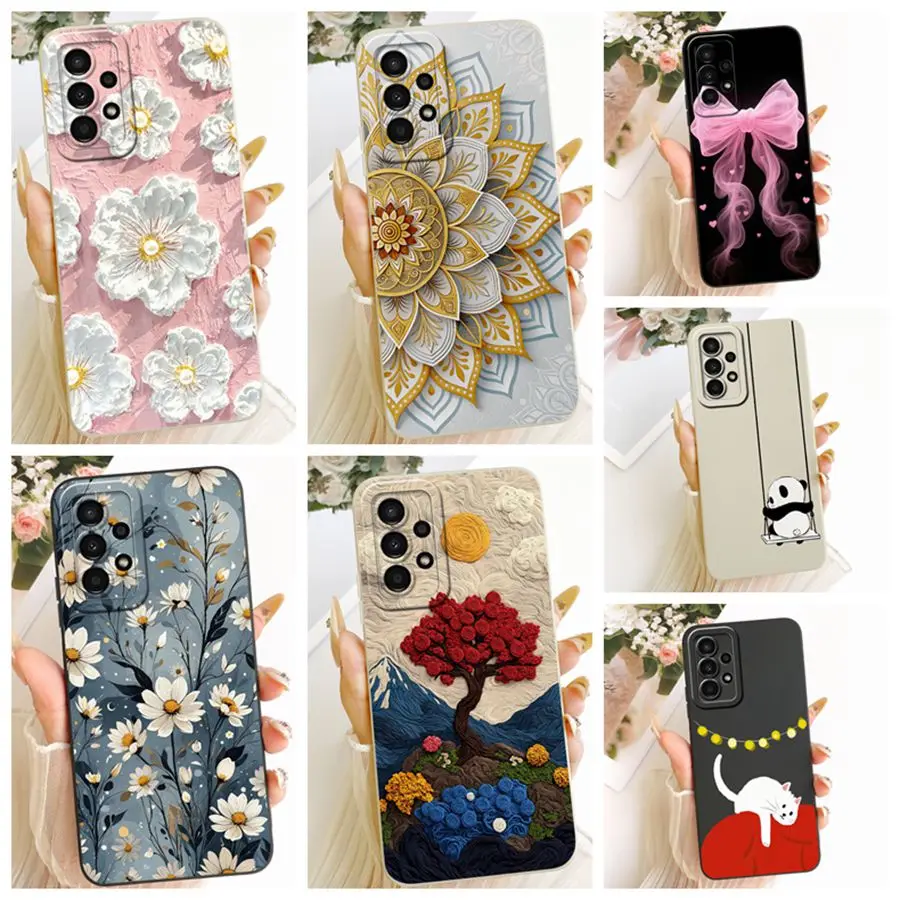 For Samsung Galaxy A13 4G SM-A135F Case Luxury flower Soft TPU Silicone Phone Case for SamsungA13 A 13 4G A04s  Back Cover