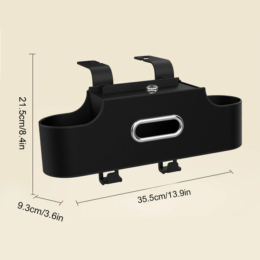 4-In-1 Seat Hanging Bag with Tissue Cup Holder Rear Seat Storage Rack Hanging Hooks Car Seat Organizer Auto Interior Supplies