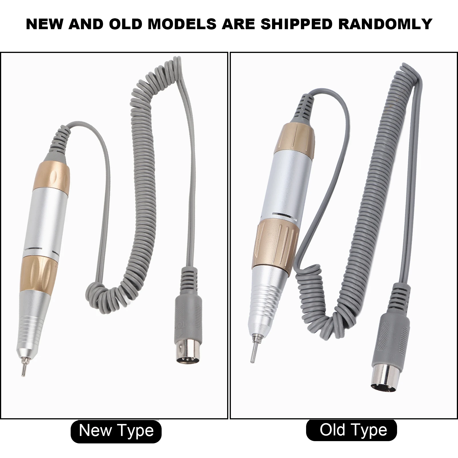 Nail Drill Replacement Handle Electric Nail Drill Machine Handle 35000rpm Low Noise Low Heat Nail Drill Accessory Golden