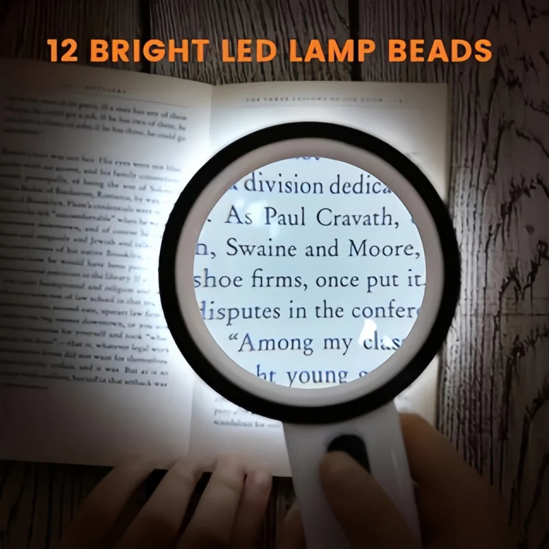 

LED Magnifying Glass 30X Hand Reading Illuminated Light Lighted Magnifying Glass for Seniors Student Reading Repair View