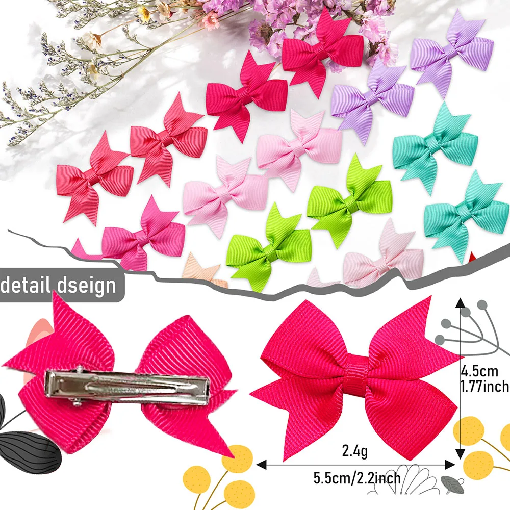 20PCS Colorful Bow Dog Hairpin Cute Dogs Bow Hair Clips Puppy Cat Bow Headwear Boutique Dog Hair Accessories Pet Supplies