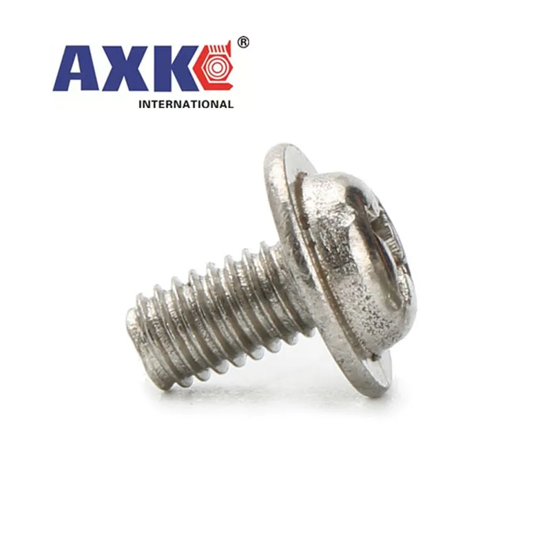 Image 5: 10/50pc M2 M2.5 M3 M4 304 A2 acier inoxydable PWM DIN967 croix Phillips Pan tête de treillis ronde avec rondelle collier rembourré boulon à vis