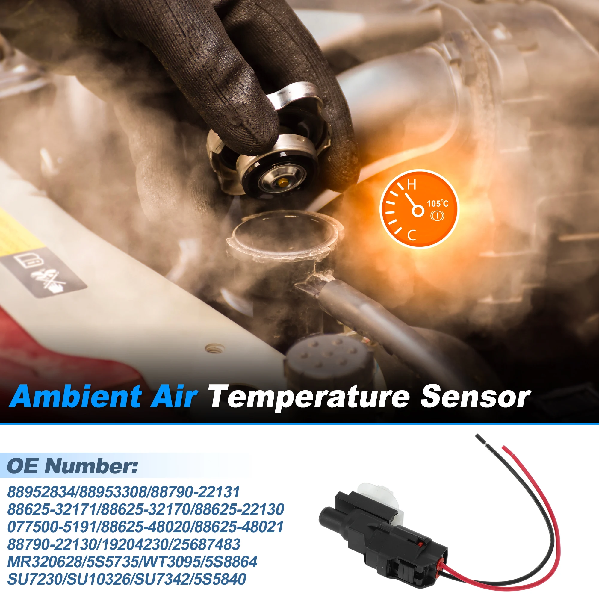 UXCELL Ambient Air Temperature Sensor with Connector Pigtail Plug for Cadillac for Dodge for Jaguar for Toyota