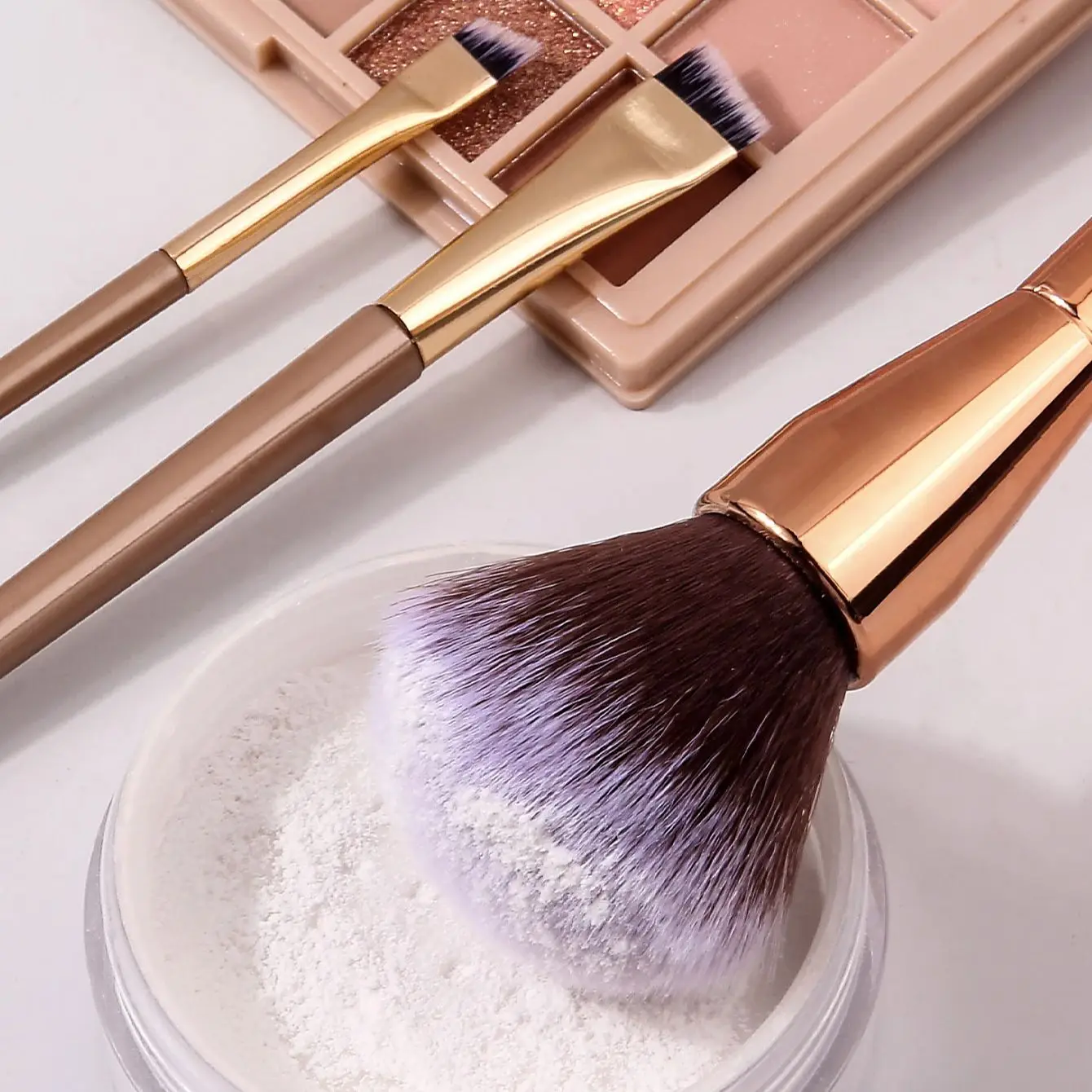 3pcs 대형 루즈 브러쉬 블러쉬 브러쉬 초박형 블레이드 부드러운 강모 아이 라이너 브러쉬 휴대용 메이크업 브러쉬