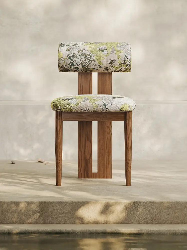 

Dining chair Italian light luxury designer family back chair, wooden dining chair