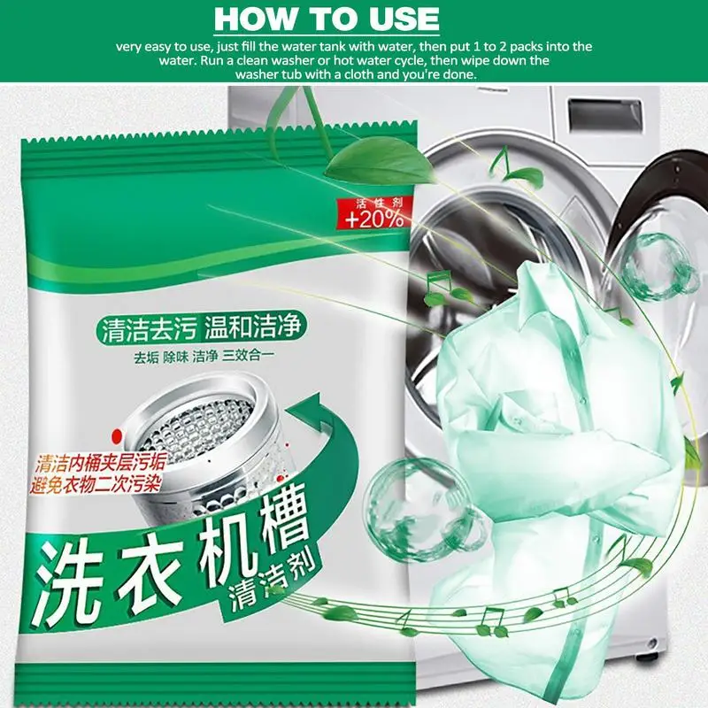 Washer Cleaner Powder Deep Cleaning Formula Powder For Top Load Washers Household Washer Machine Drums Powder Descaler For Front