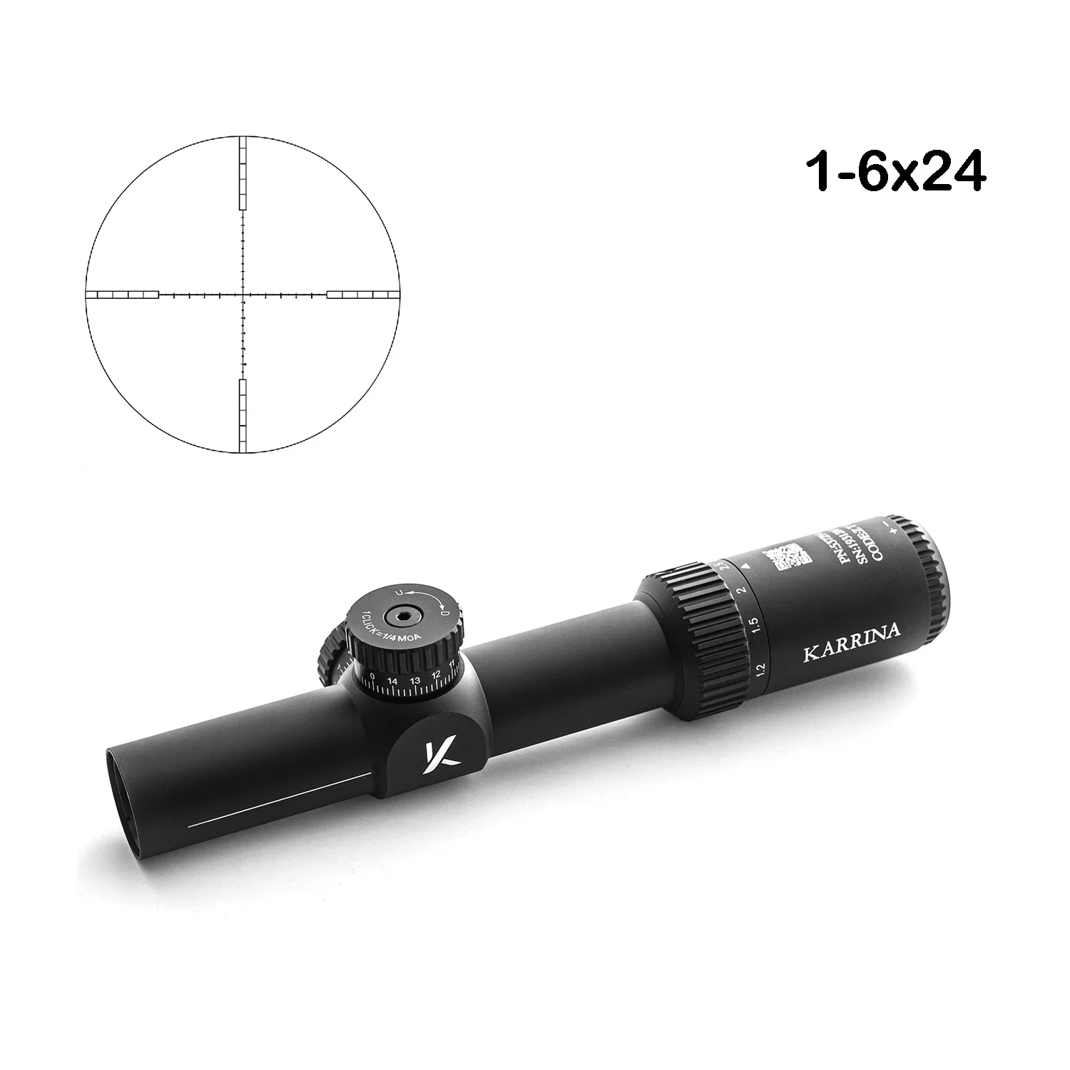 100% Original KARRINA OPTICS 1-6X24 Riflescope Airsoft Rifle Scope Hunting Scope Tactical Outdoor sight black/silver