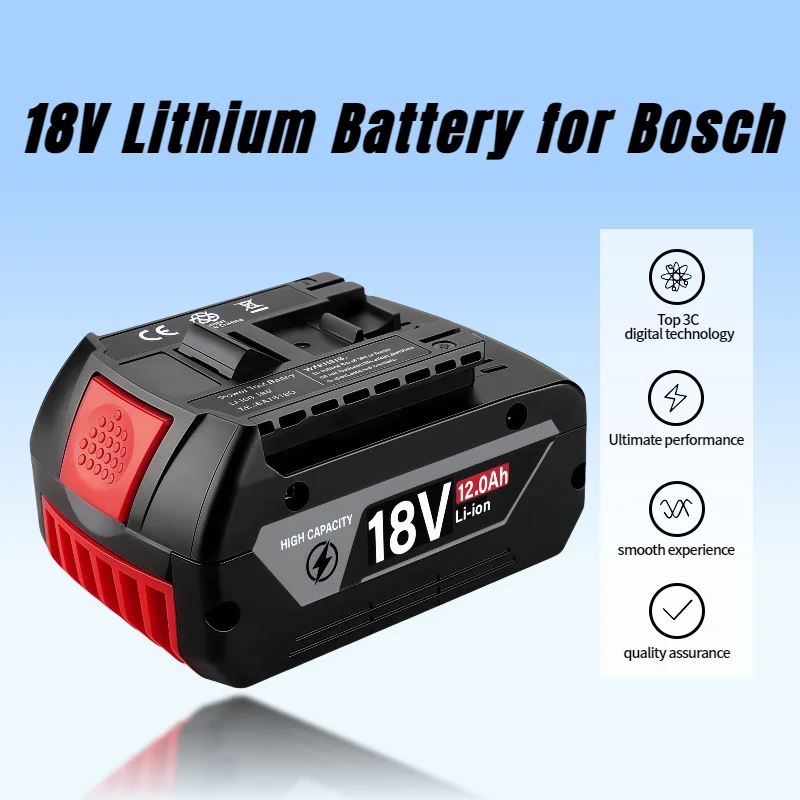 

replacement 18V 12Ah LITHIUM-ION tools BATTERY suitble for bosch ✅FOR BAT619G BAT610 BAT610G 18v power tools w/Fuel Guage