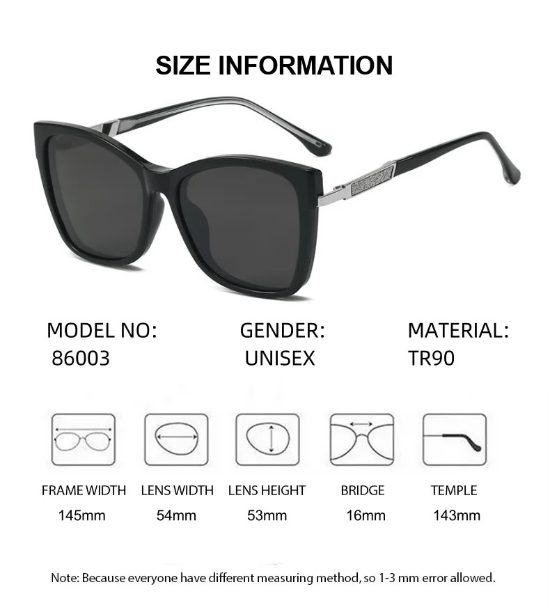 ELECCION Óculos de sol polarizados magnéticos com clipe UV Óculos de sol polarizados com prescrição personalizável Óculos de leitura