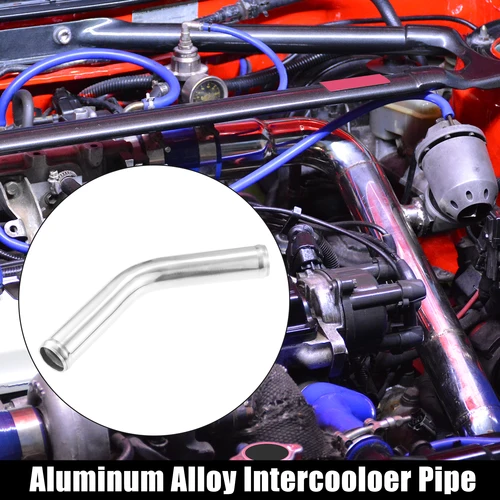Imagen 2 del producto UXCELL 45 grados OD 32-102mm longitud de la pierna 100mm tubo de aleación de aluminio para coche Intercooler codo curvo tubo de entrada de aire tubo de unión