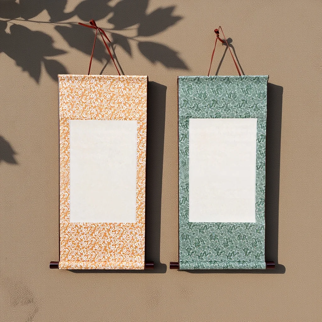 2Pcs Chinese Calligraphy Paper Xuan Paper Roll for Painting Writing Practice Blank Hanging Scroll Art Craft Home Office Decor