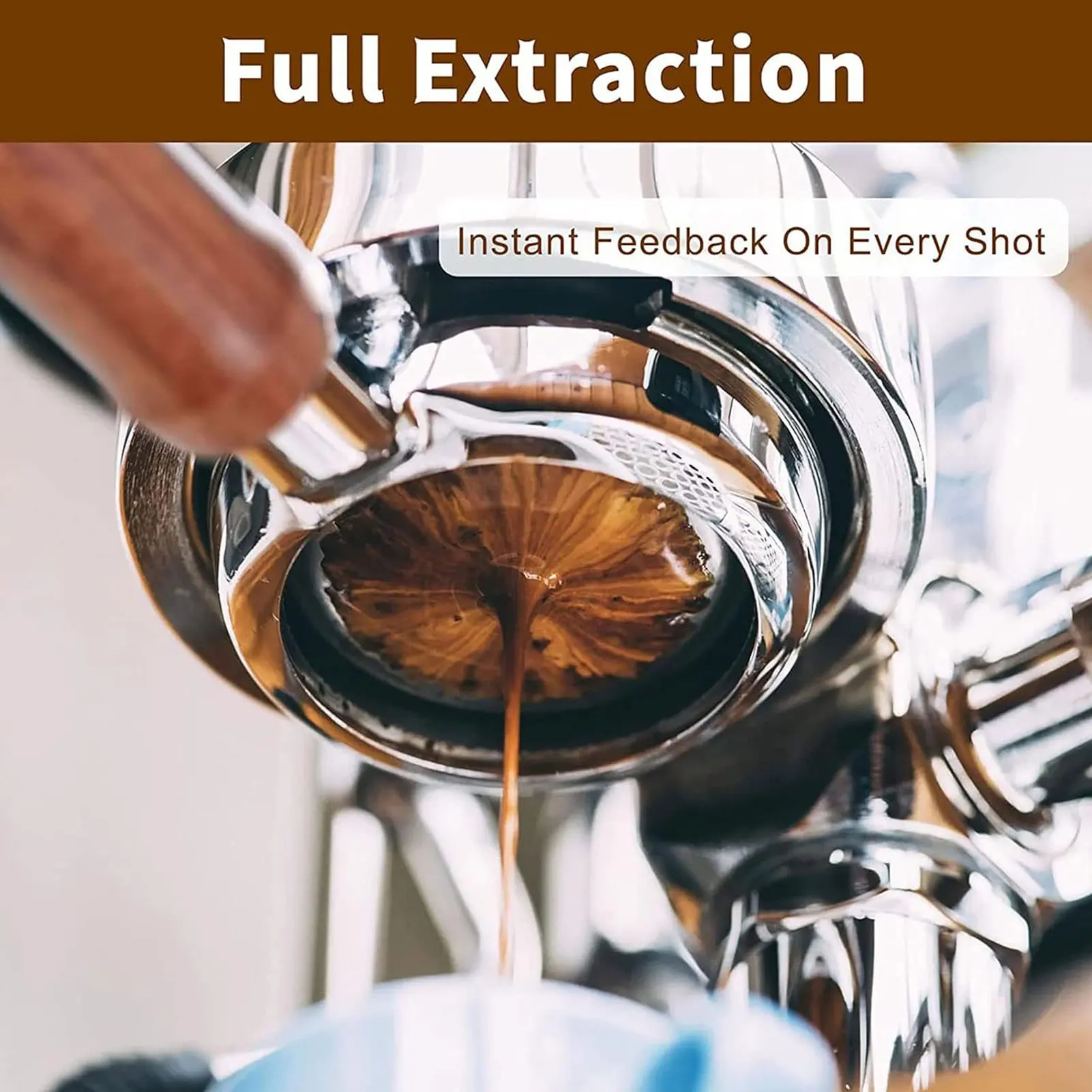 فلتر القهوة مناسب لـ Petrus 58 مم العالمي بدون قاع 3 أذنين فلتر القهوة مع كوب مزدوج سلة فلتر Portafilter