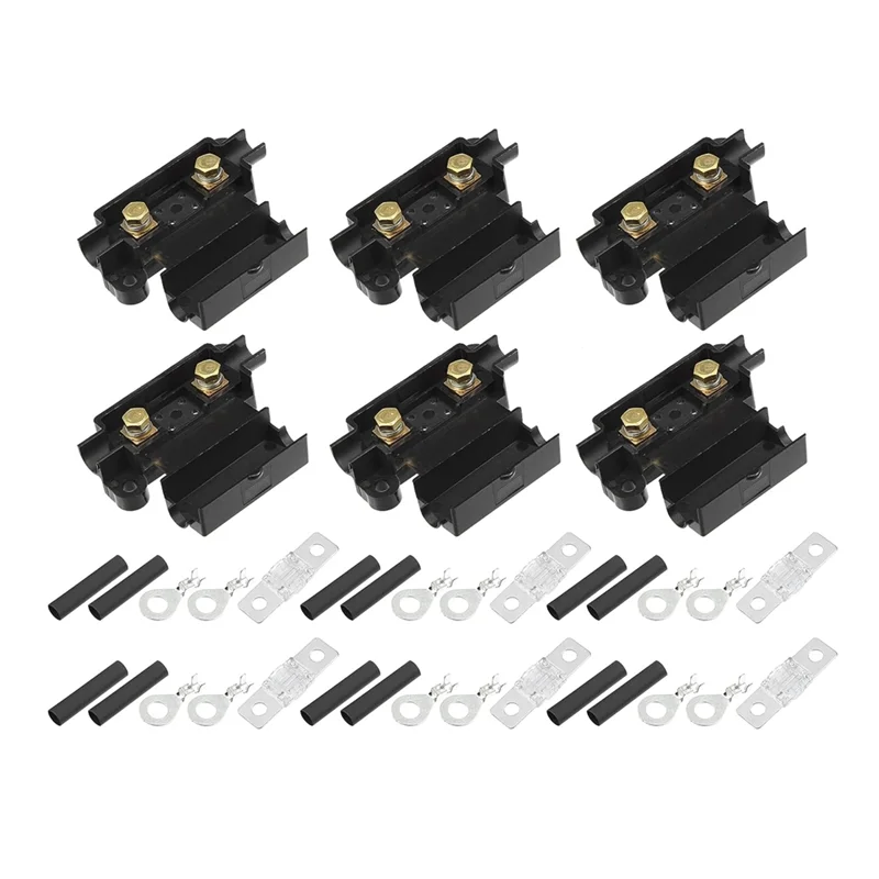 ANS Fuse Holder Kit For Dual Battery System, Fuse Holder, Tube Terminals, Pre Cut Heat Shrink Sleeving ,6 Set (80A) Easy To Use