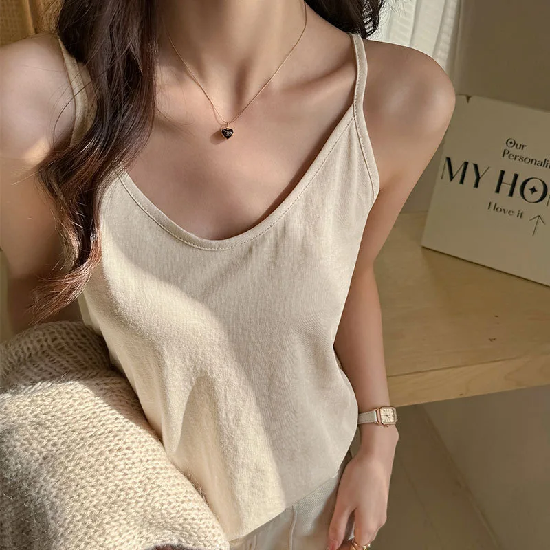 

Carefully Selected Camisole Women in Summer2025New Loose Fit Bodycon Base Layer Solid Color Sleeveless Top Can Be Worn Outsi