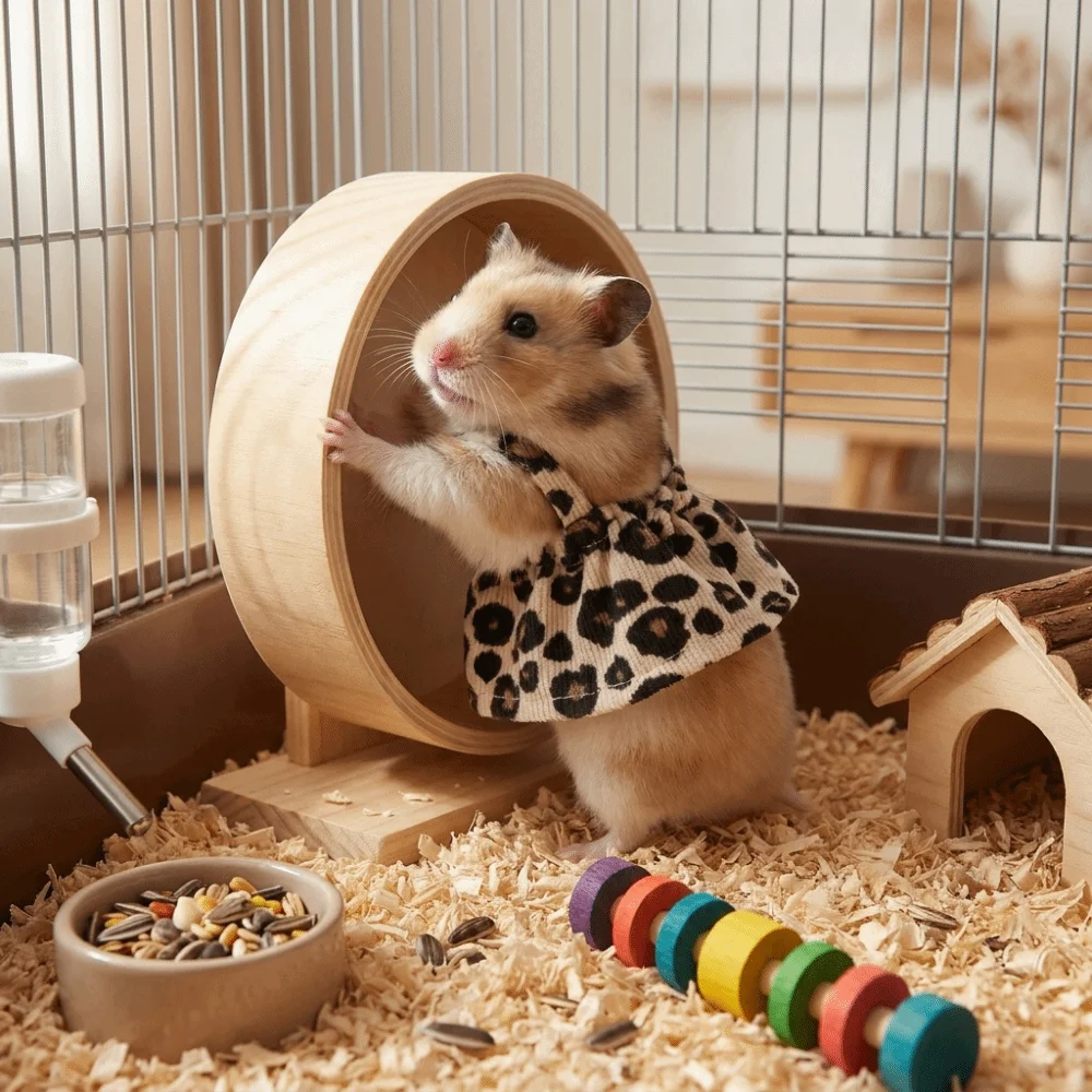 Breathable Hamster Leopard Print Skirt Soft Decorative Small Pet Slip Dress Wear Resistant Pet Princess Dress Four Seasons Wear
