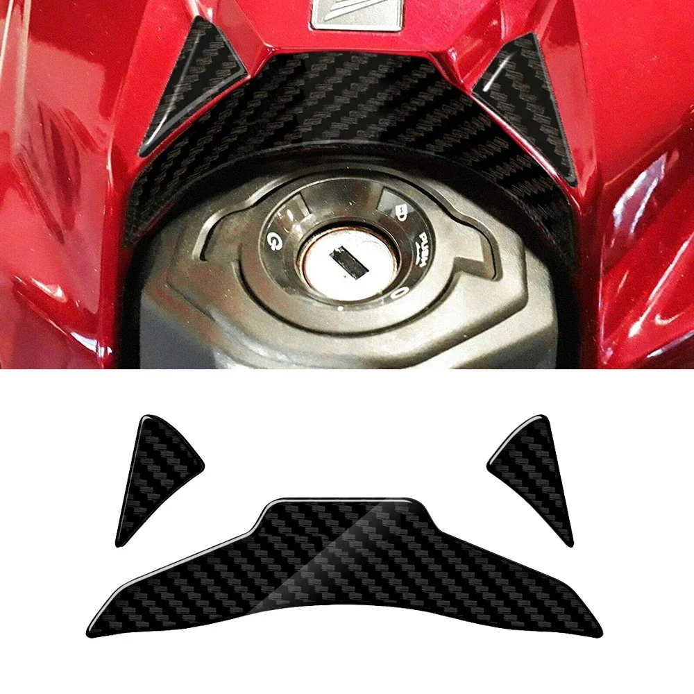 For Honda CBR650R 2019-2022 3D Carbon-look Triple Yoke Defender Sticker Side Tank Pad Protection