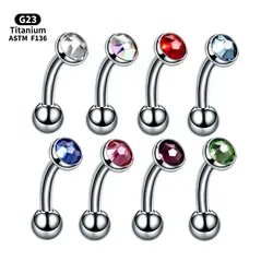 1Pc Titanium Internal Thread Eyebrow Ring Ball Tragus Helix Rook Earring Piercings Curved Banana Piercing Body Jewelry