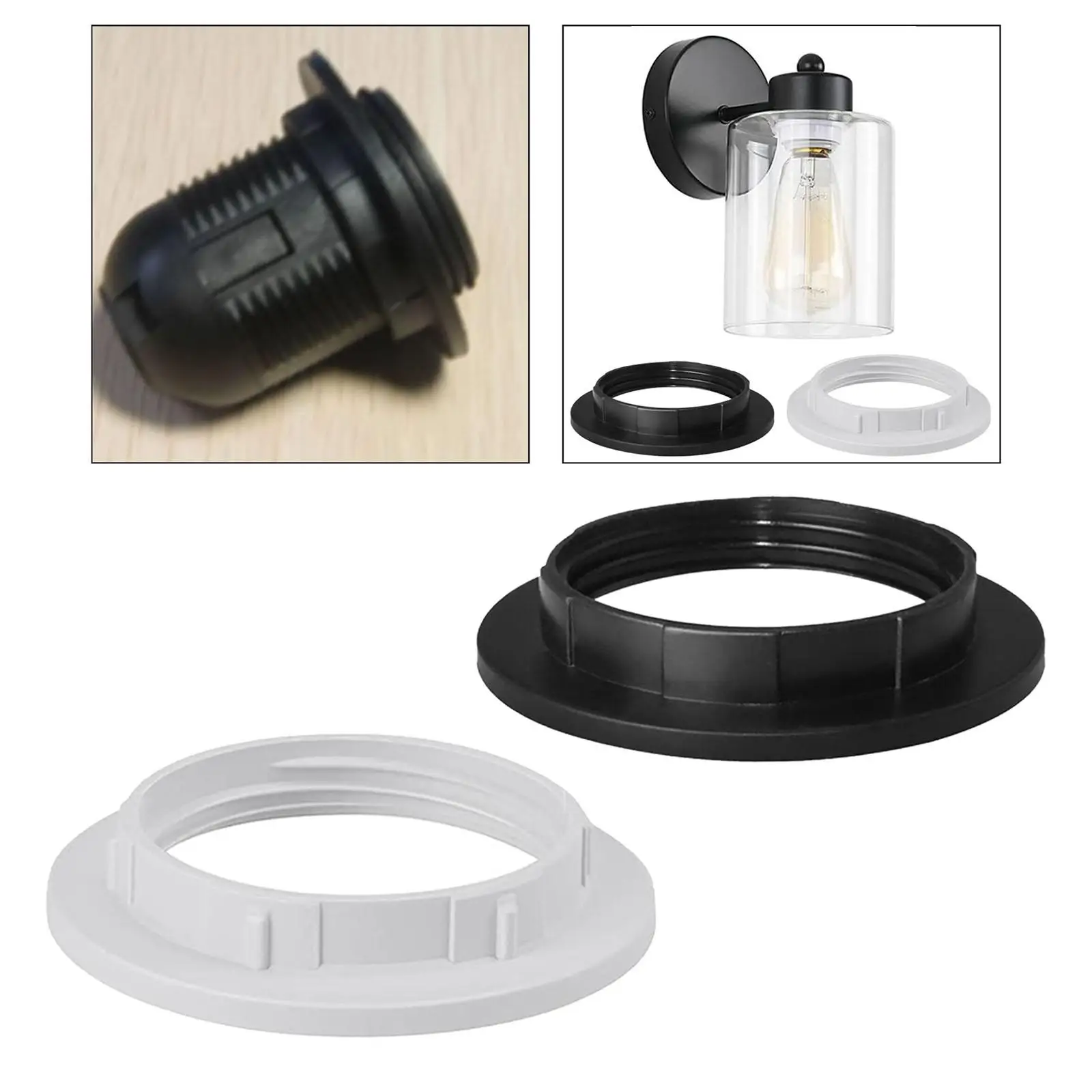 Light Socket Shades Ring Sturdy Lamp Parts Replacement for E26 Socket